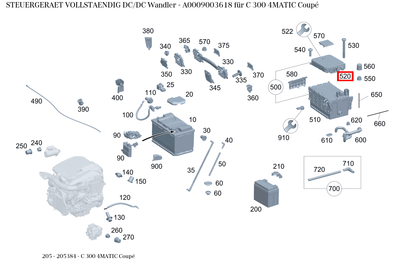 Steuergerät vollständig DC/DC Wandler C 300 4MATIC Coupé 205 Steuergerät vollständig DC/DC Wandler C 300 4MATIC Coupé 205