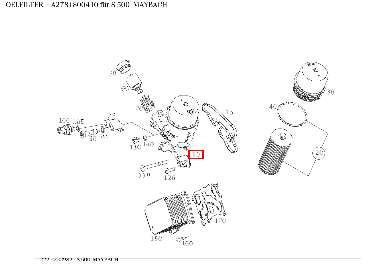 Ölfilter S 500 MAYBACH 222 Ölfilter S 500 MAYBACH 222