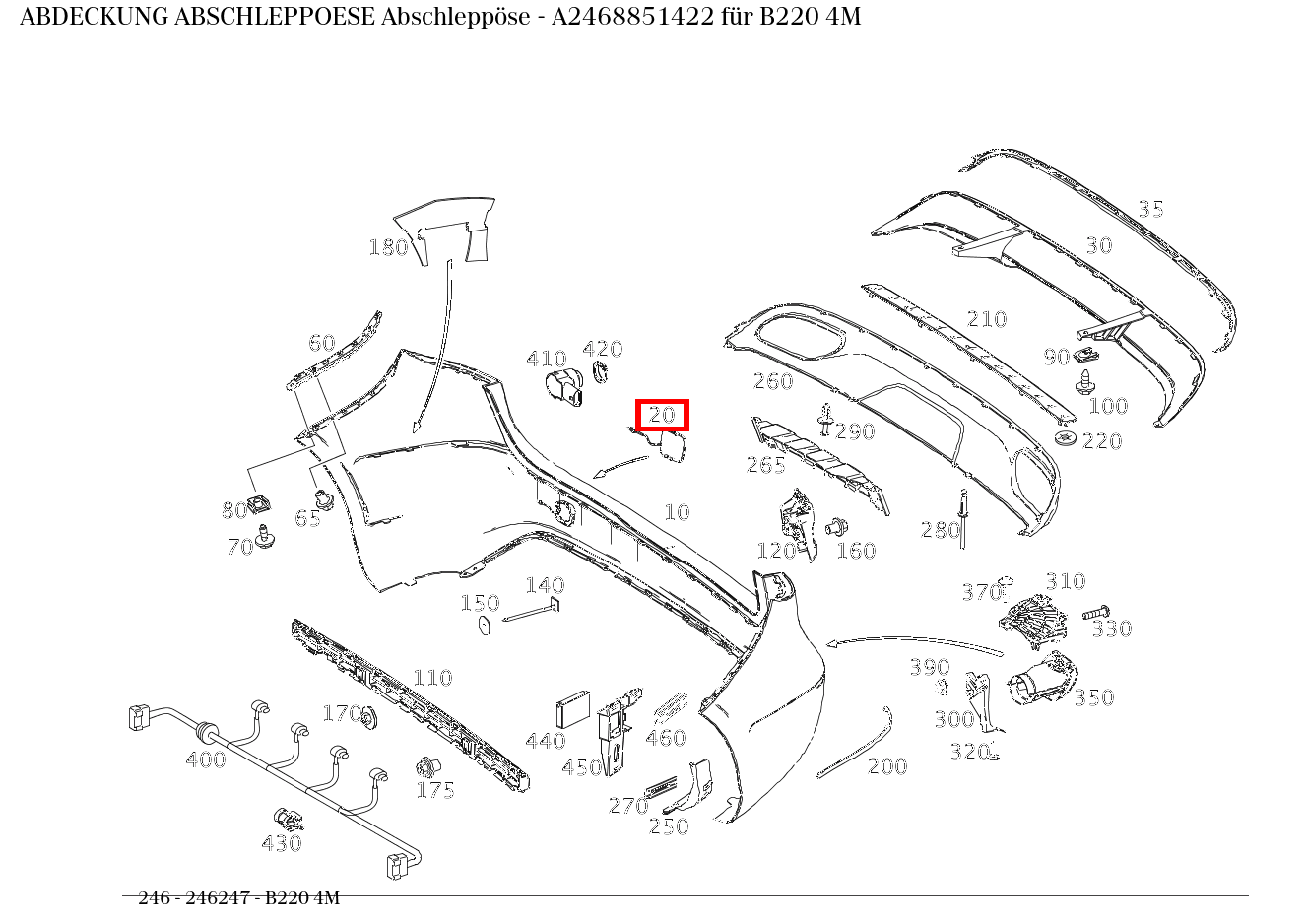 Abdeckung Für Abschleppöse Vorne Für Mercedes C-Klasse W212 AMG 2009–2013 – OE A2128850126, Silber