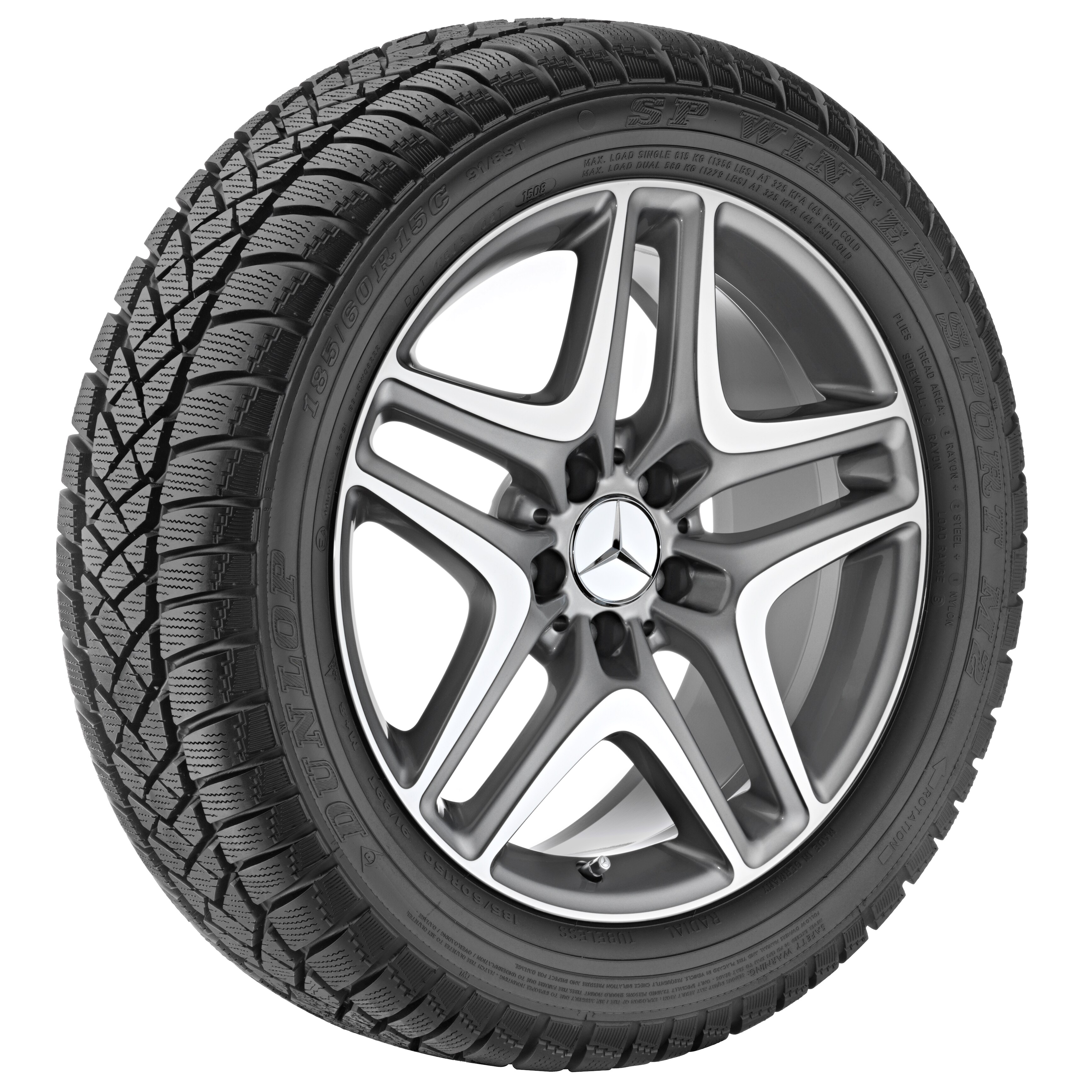 Mercedes-Benz - 5-Doppelspeichen-Rad, 45,7 cm (18 Zoll), glanzgedr 5-Doppelspeichen-Rad, 45,7 cm (18 Zoll), glanzgedr