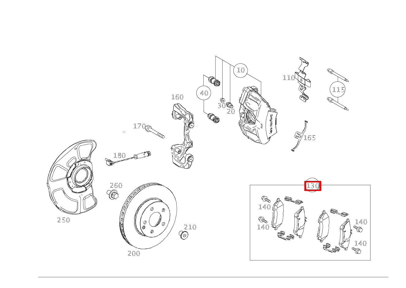Teilesatz Bremsbelag Teilesatz CLS350CDI BE 218