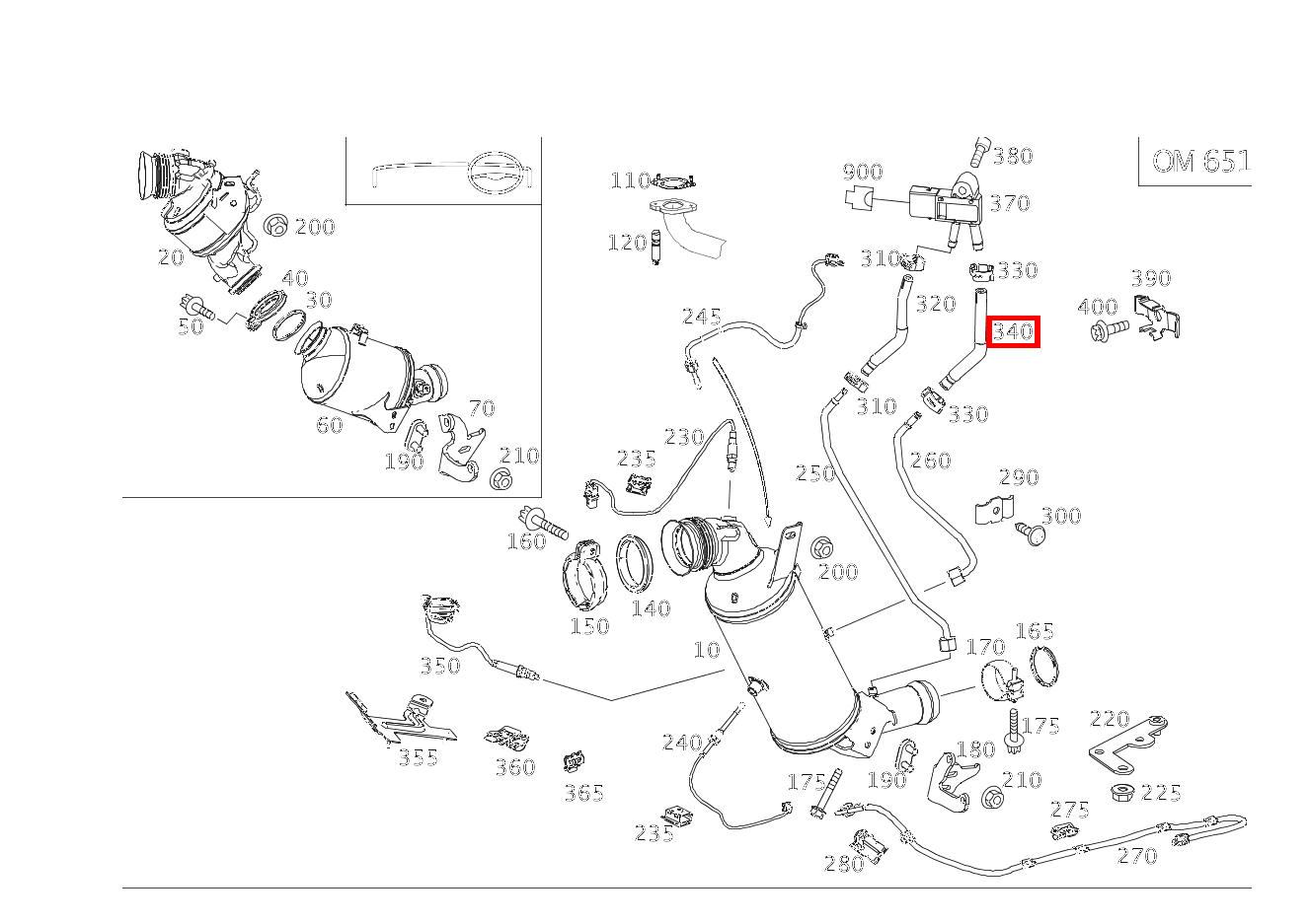 Abgasschlauch An Druckleitung E250CDI CA 207