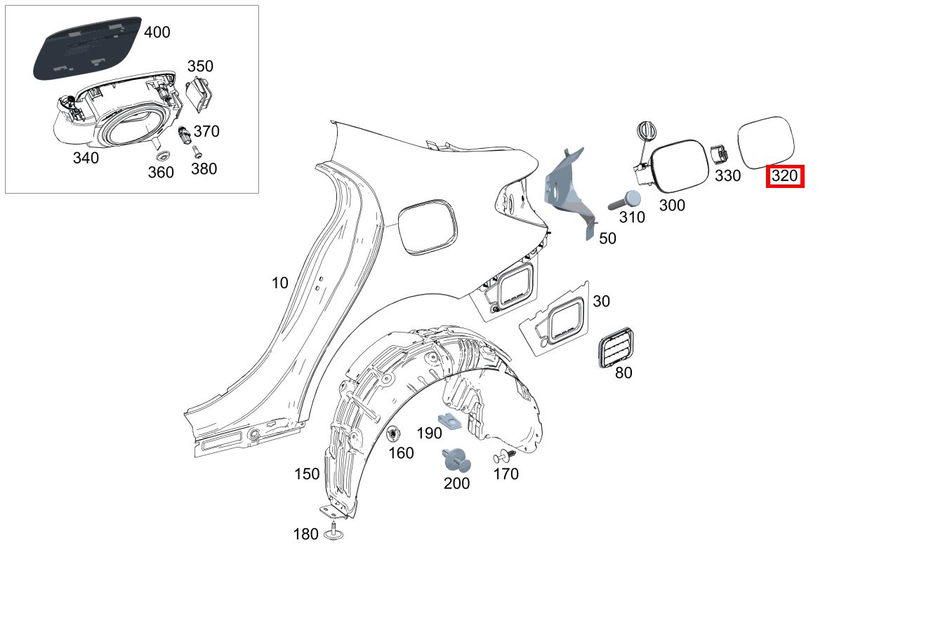 Beplankung Tankklappe Tankklappe A 200 Limousine 177