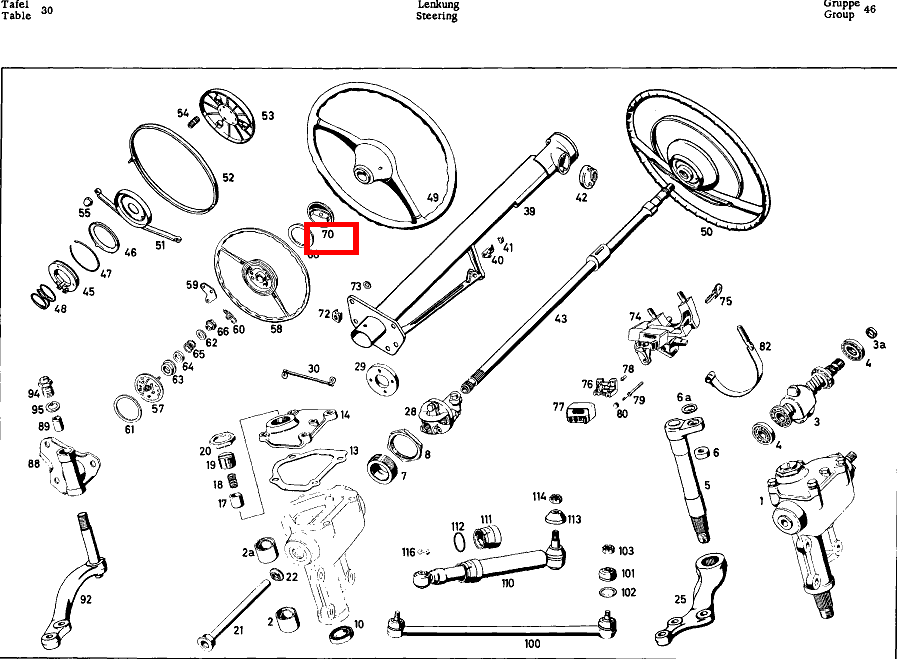 Firmenzeichen AM LENKRAD BIS FGST. 002429 220 SE b/C 111