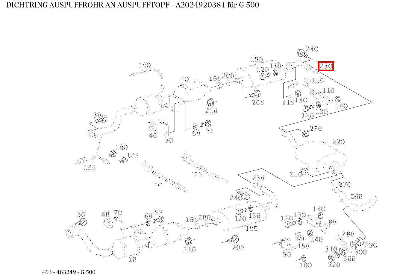 Dichtring AUSPUFFROHR AN AUSPUFFTOPF G 500 463 Dichtring AUSPUFFROHR AN AUSPUFFTOPF G 500 463