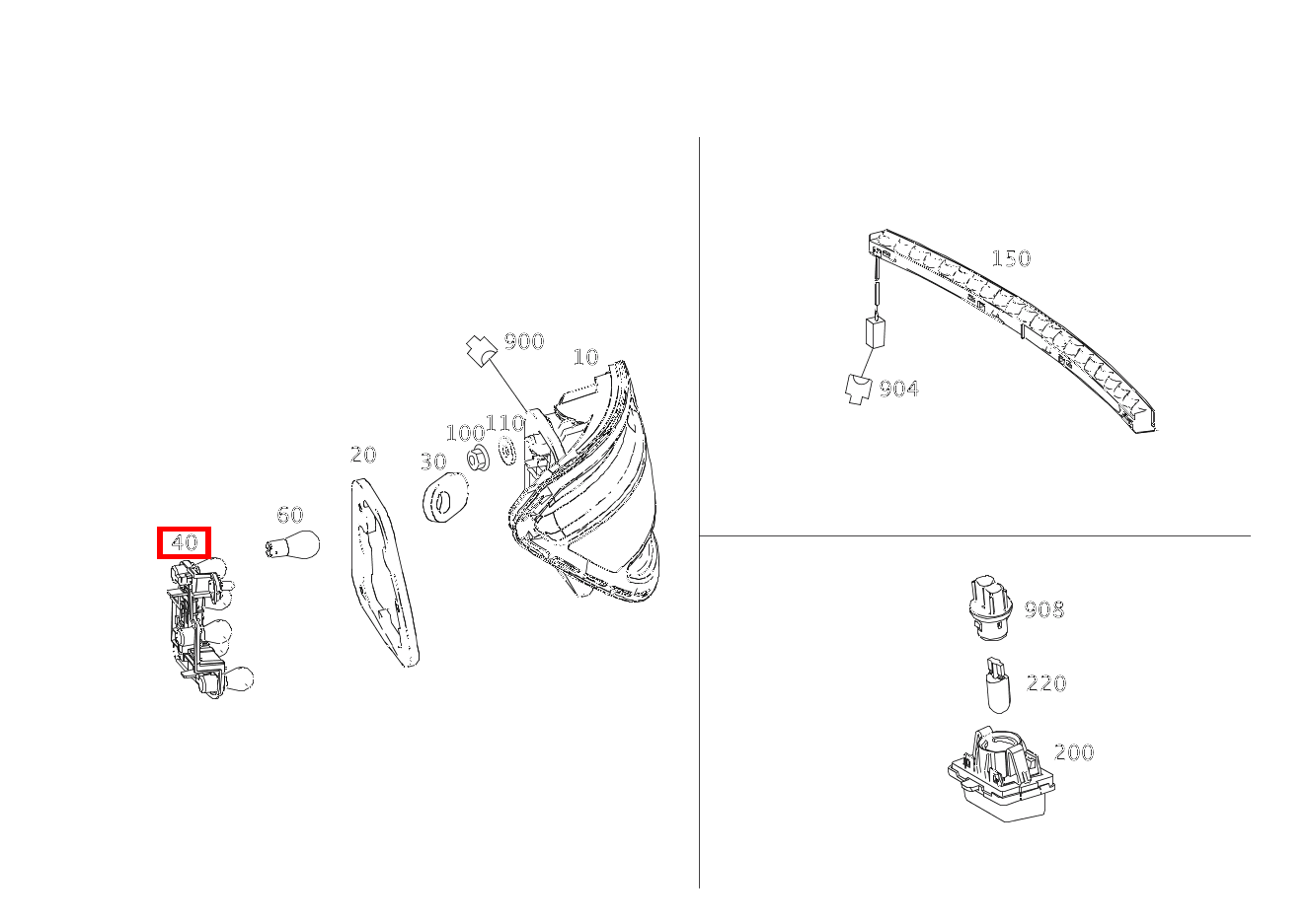 Lampenträger LINKS C 180 205 Lampenträger LINKS C 180 205