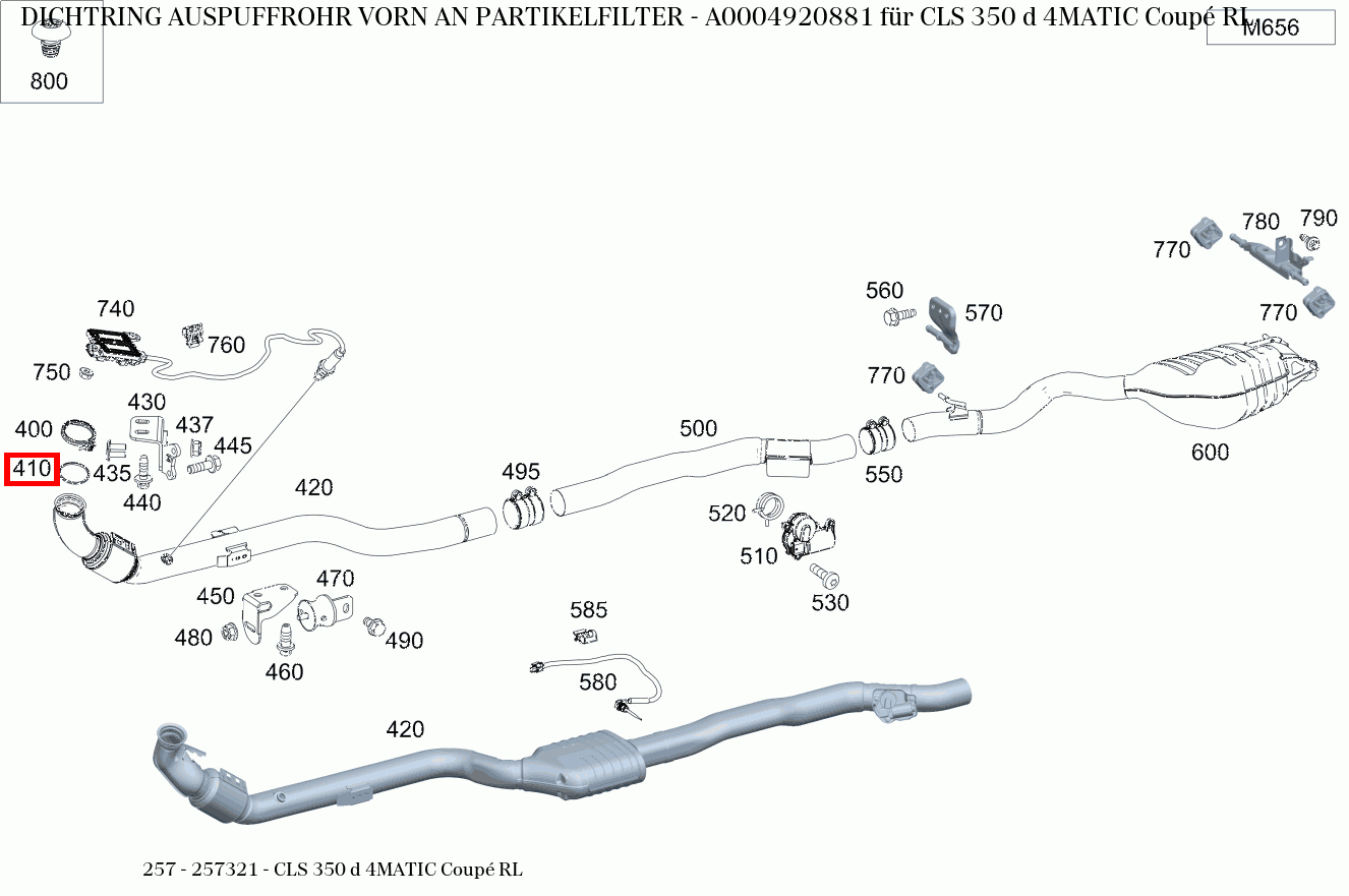 Dichtring AUSPUFFROHR VORN AN PARTIKELFILTER CLS 350 d 4MATIC Coupé RL 257 Dichtring AUSPUFFROHR VORN AN PARTIKELFILTER CLS 350 d 4MATIC Coupé RL 257