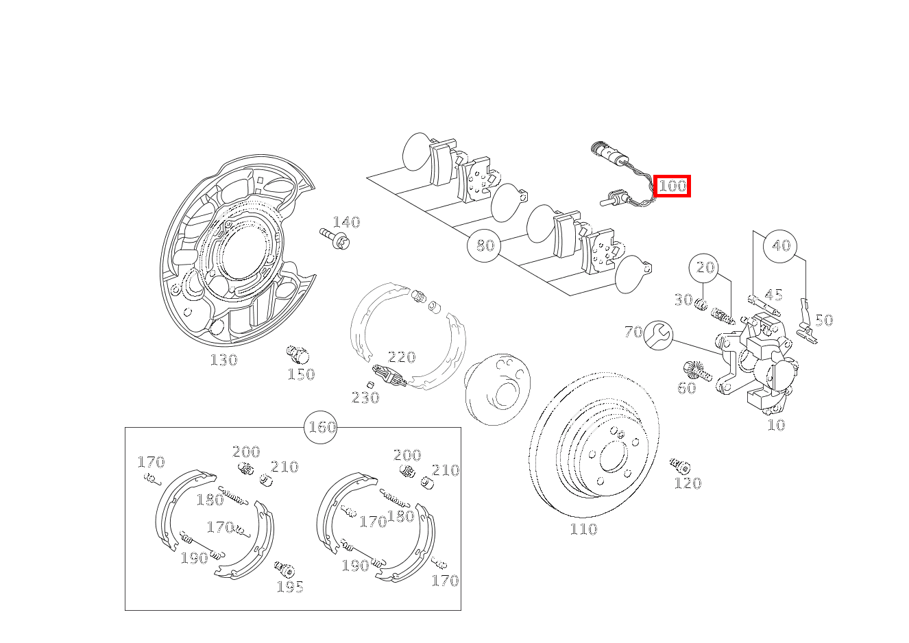 Belagverschleisssensor BREMSBELAGVERSCHLEISSANZEIGE HINTEN SLK 55 AMG Roadster 171 Belagverschleisssensor BREMSBELAGVERSCHLEISSANZEIGE HINTEN SLK 55 AMG Roadster 171