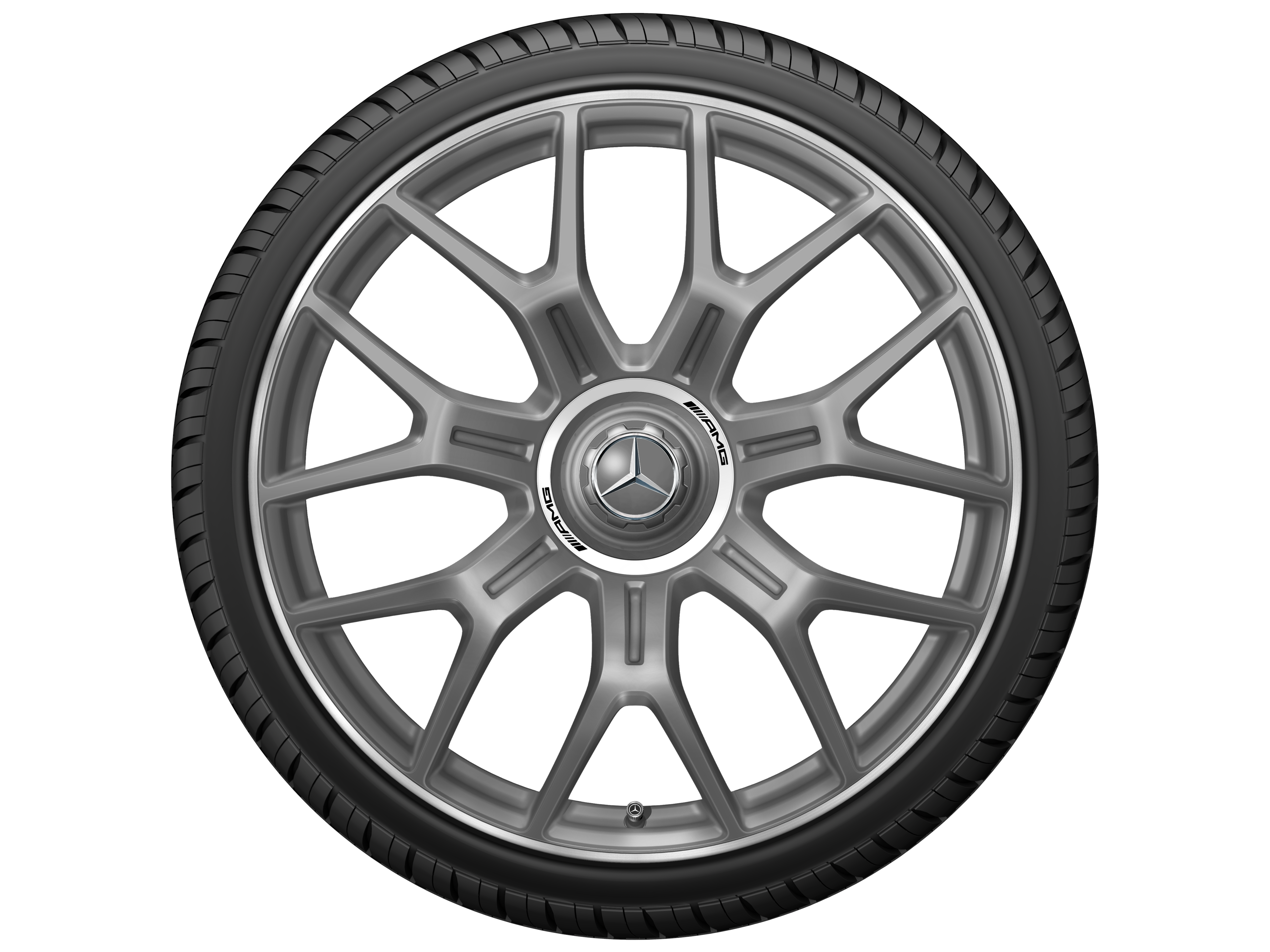 Mercedes-Benz - AMG Schmiederad Kreuzspeichen-Design, 21 Zoll, 10 J x 21 ET 24, titangrau matt