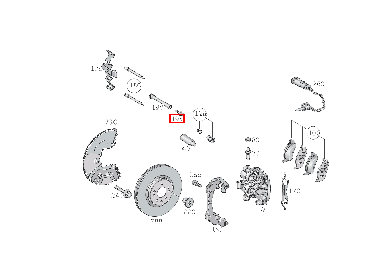 Kombi-Sechskantschraube Bremssattel links und rechts M 166, SLK 
