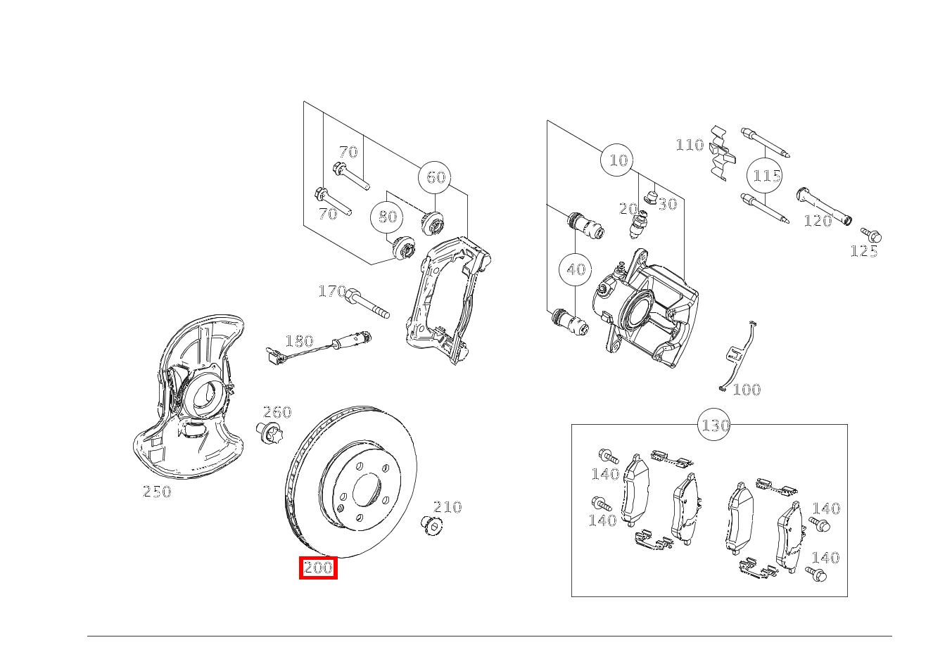 Bremsscheibe belüftet Vorne Rechts C250 BE C 204