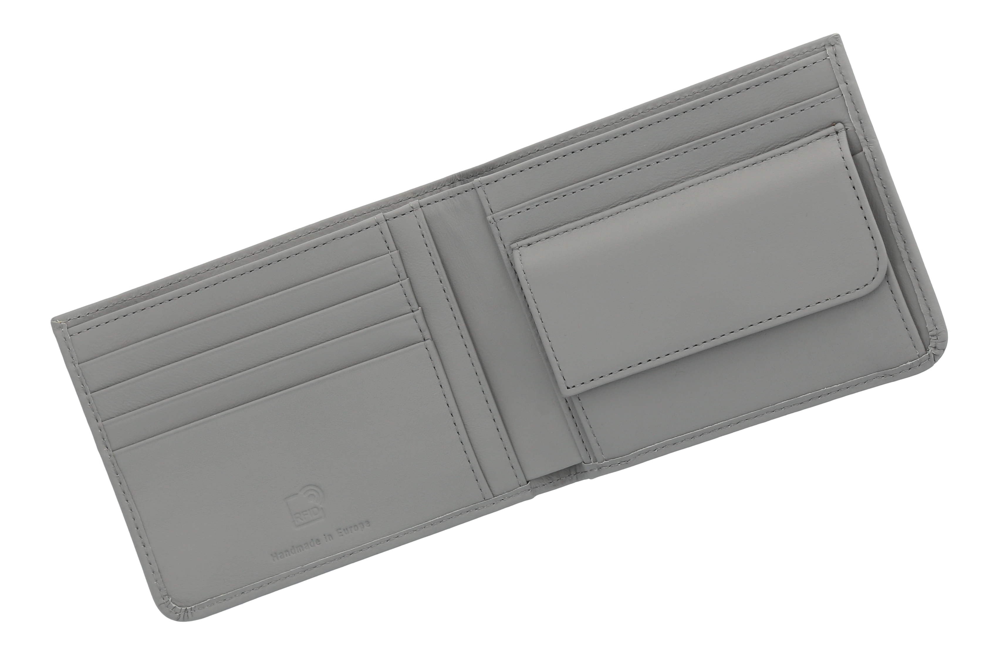 Geldbörse silbergrau, Rindleder