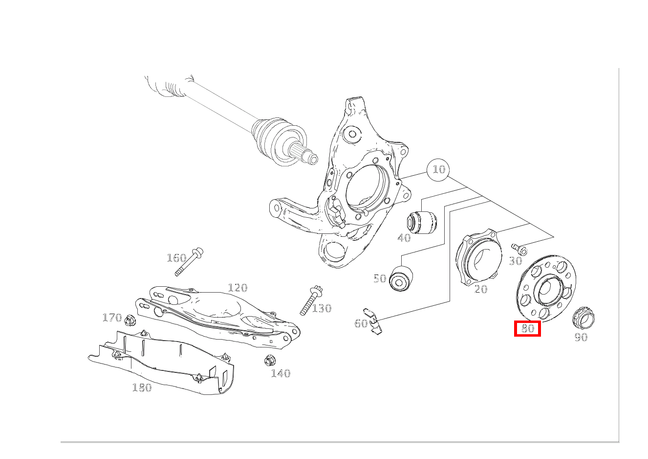 Flansch RECHTS CLS 250 Shooting Brake BlueTEC 4MATIC 218