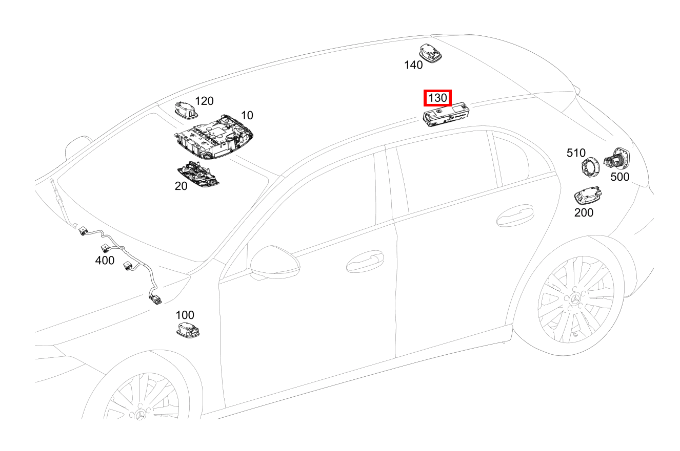 Innenraumleuchte Haltegriff hinten links E 320 Limousine 211 Innenraumleuchte Haltegriff hinten links E 320 Limousine 211