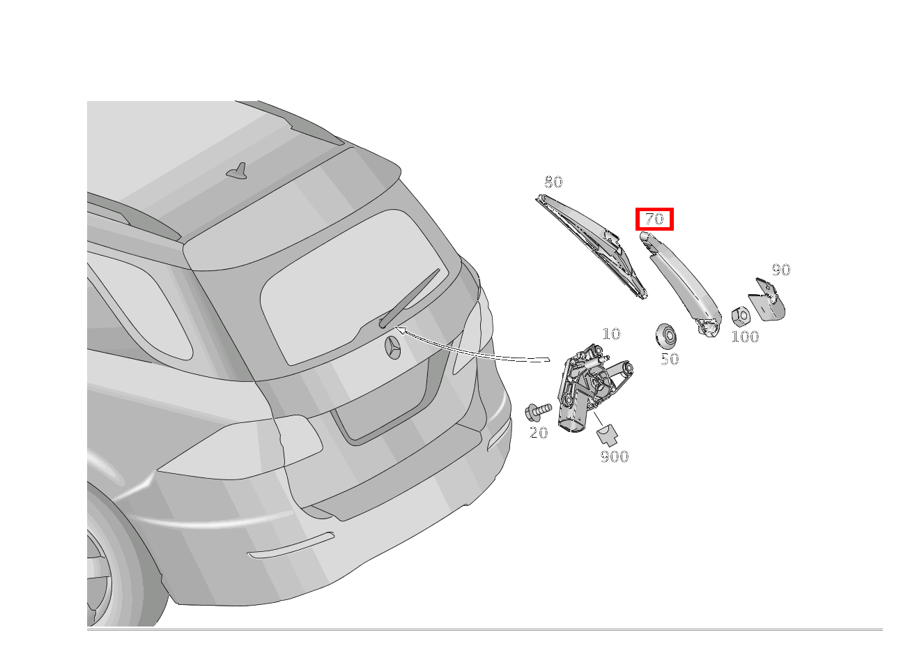 SCHEIBENWISCHERARM HECKWISCHER ML/GLE 350 BT/D 4M 642826 292 SCHEIBENWISCHERARM HECKWISCHER ML/GLE 350 BT/D 4M 642826 292