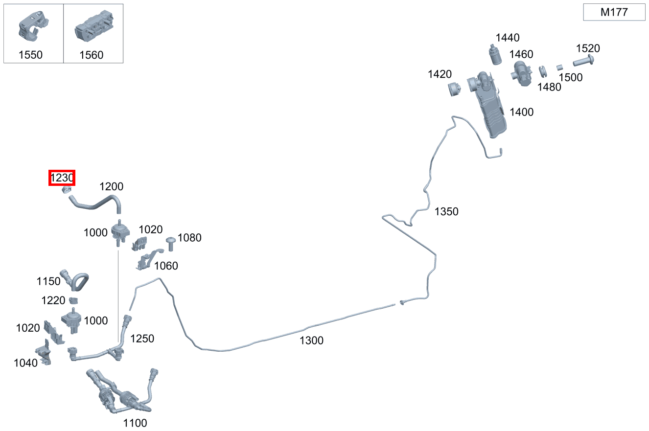 Schelle Regenerierleitung; 15.5-17.5 MM Mercedes-AMG C 63 T S 205