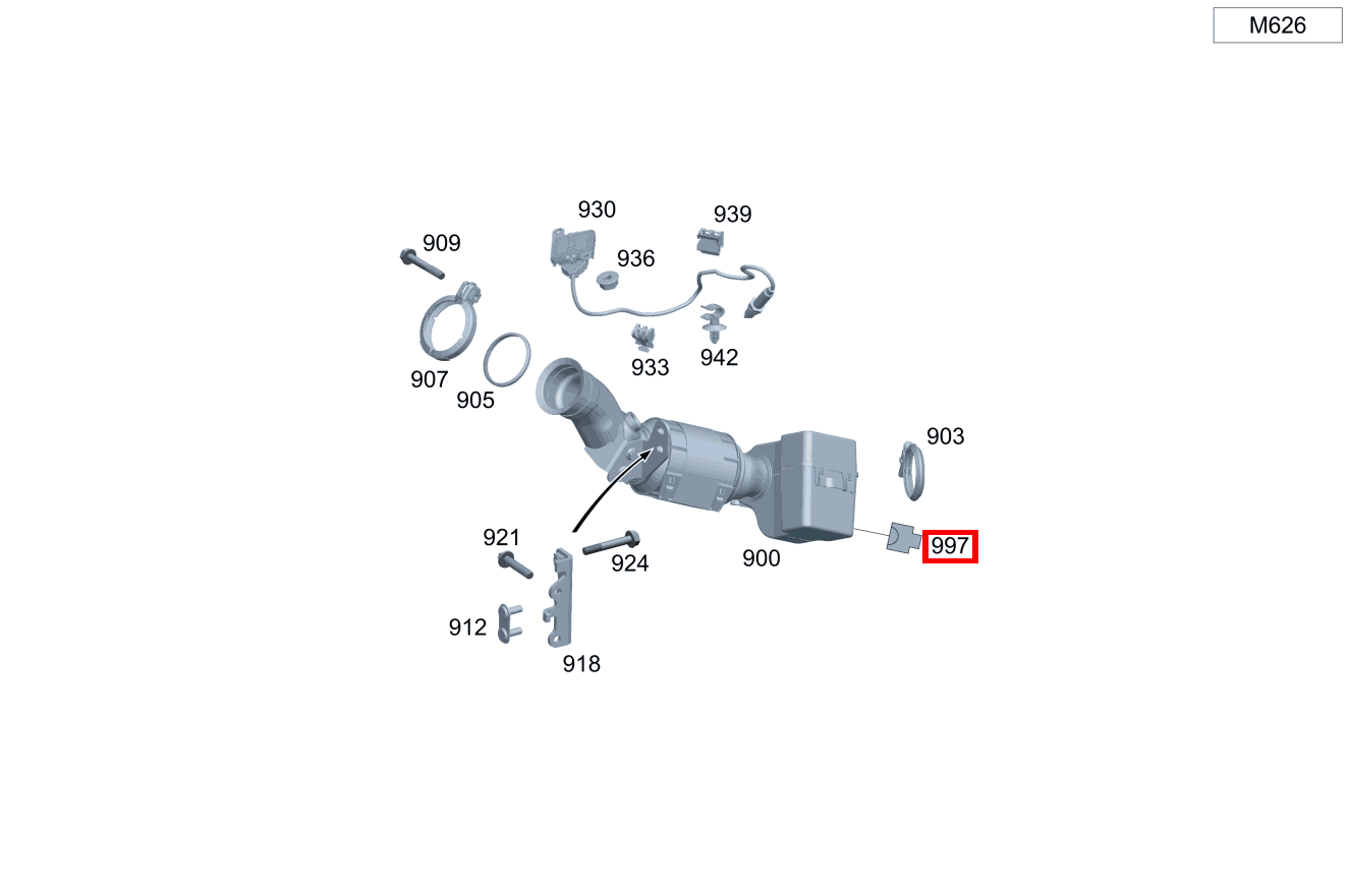 Kupplungsgehäuse ABGASKLAPPE M16/53; 6-PIN CLA 117, GLA 156, A 176 