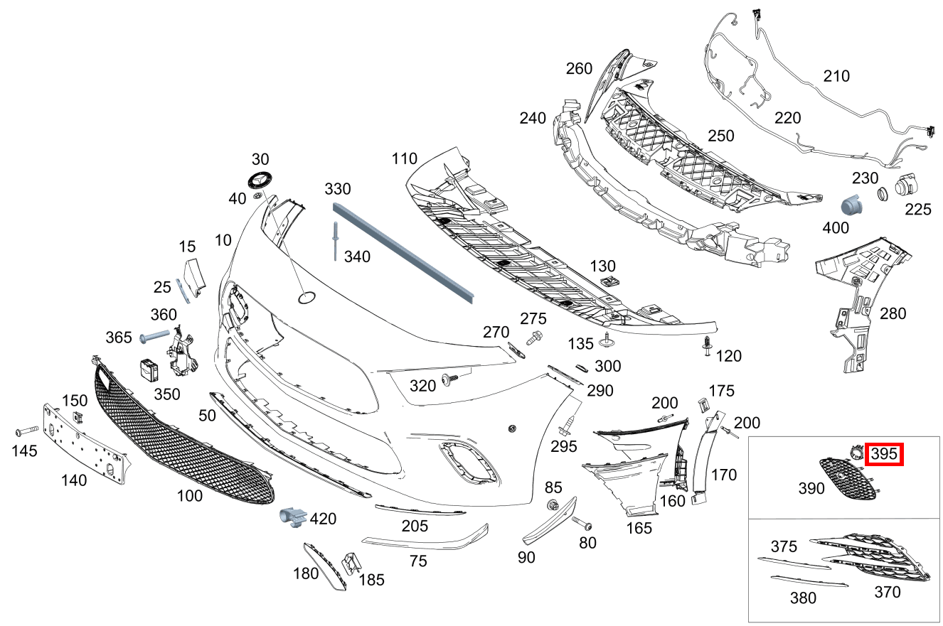 Aufnahme Abstandssensor PARKTRONIC vorn rechts A 200 Limousine 177 Aufnahme Abstandssensor PARKTRONIC vorn rechts A 200 Limousine 177