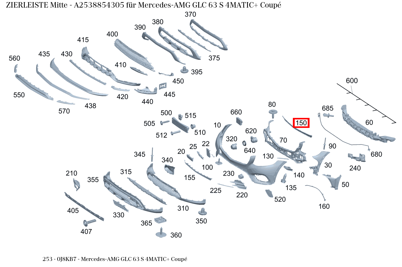 Zierleiste Mitte Mercedes-AMG GLC 63 S 4MATIC+ Coupé 253 Zierleiste Mitte Mercedes-AMG GLC 63 S 4MATIC+ Coupé 253
