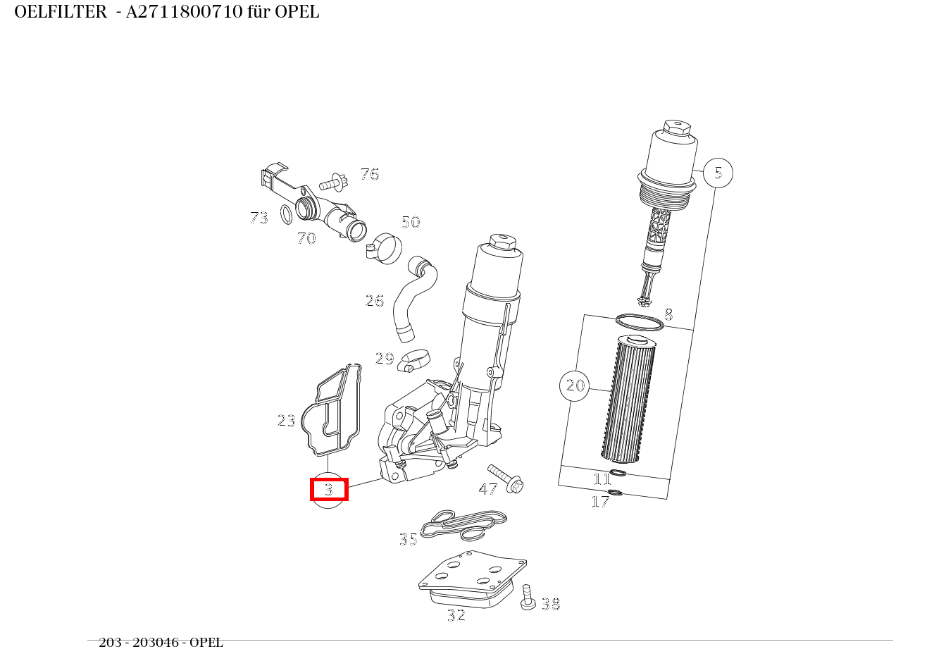 Ölfilter OPEL 203