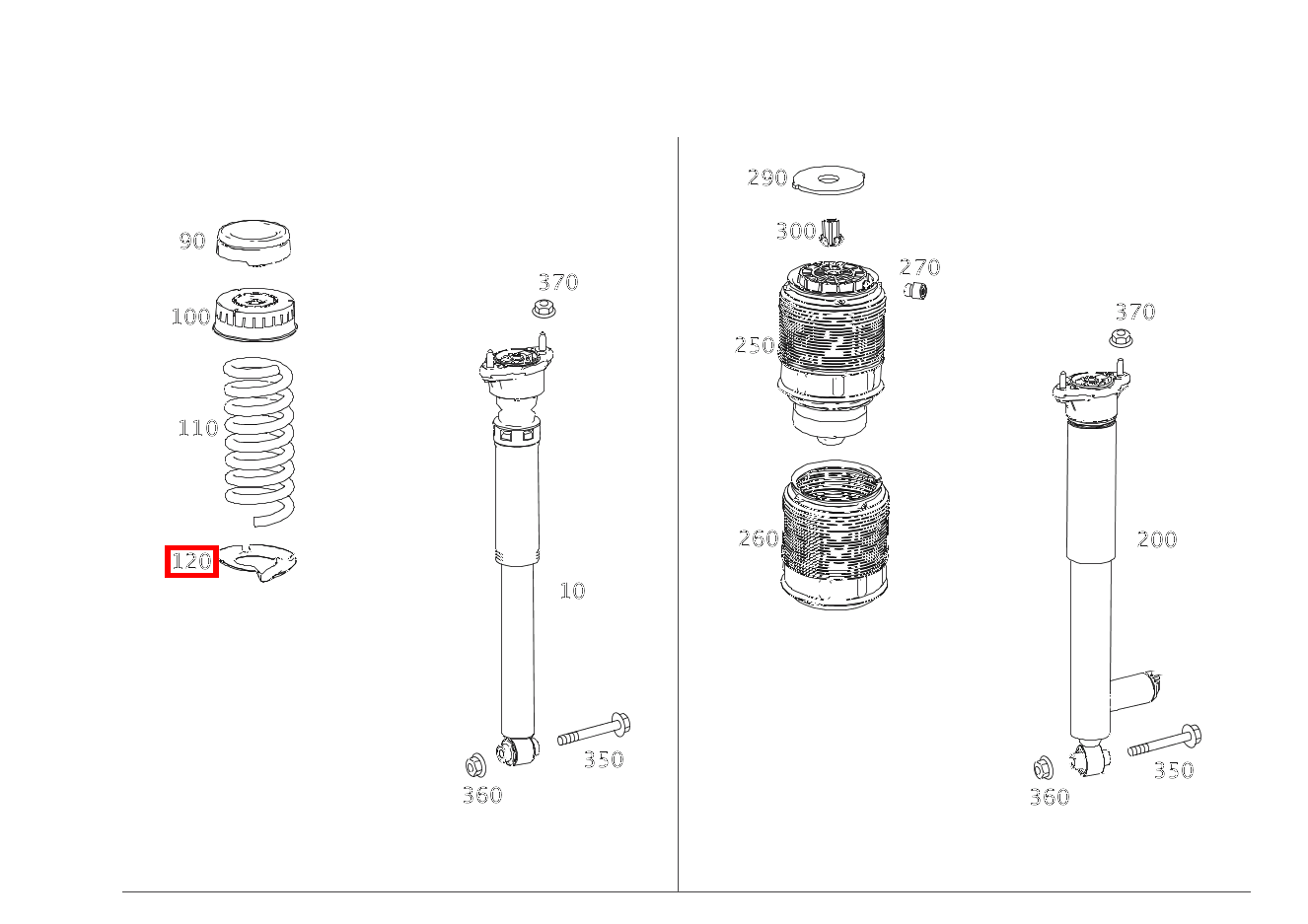 Federbeilage Unten E 350 4MATIC Limousine BCA 212