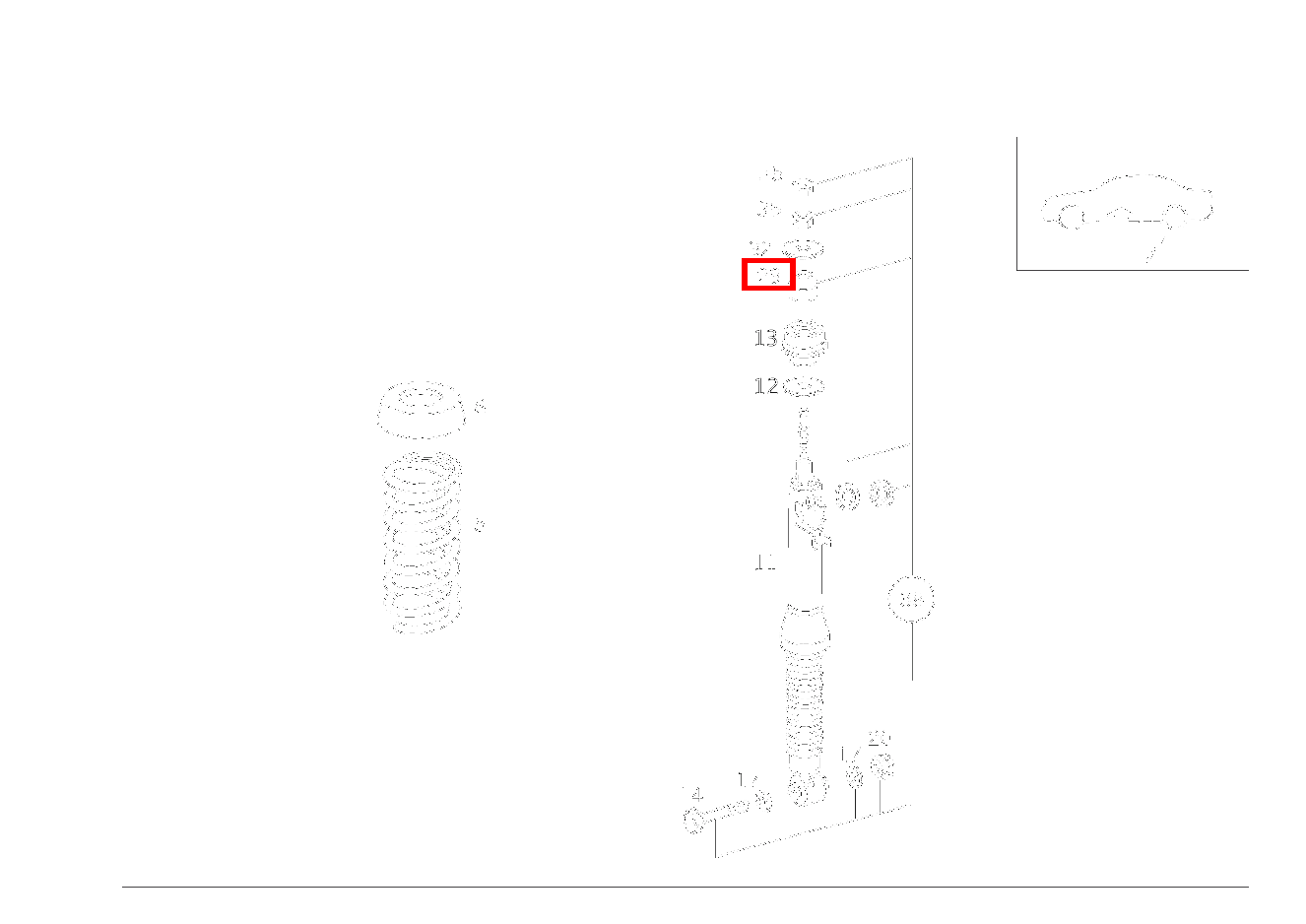 Gummipuffer FEDERBEIN AN RAHMEN CLK 230 Kompressor Coupé 208