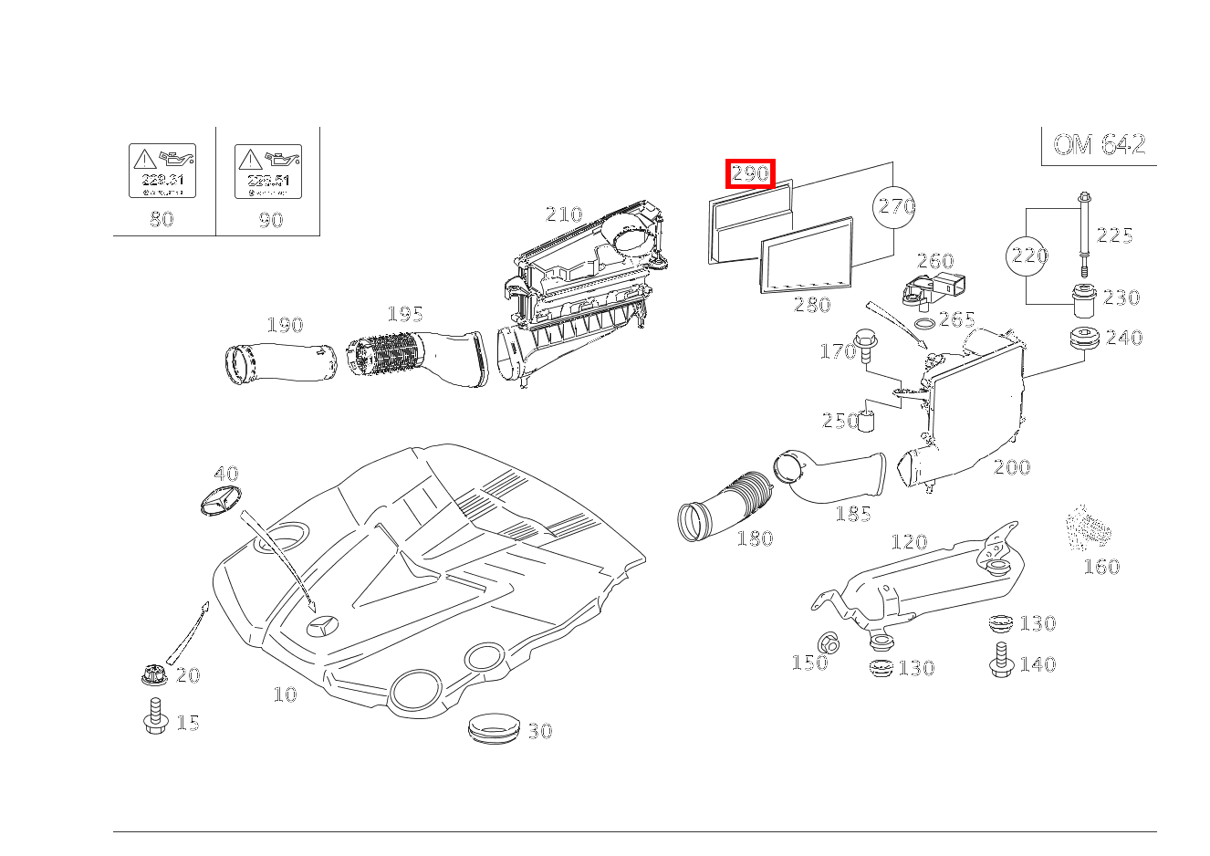 Luftfiltereinsatz RECHTS R 300 CDI SUV-Tourer (langer Radstand) 251 Luftfiltereinsatz RECHTS R 300 CDI SUV-Tourer (langer Radstand) 251
