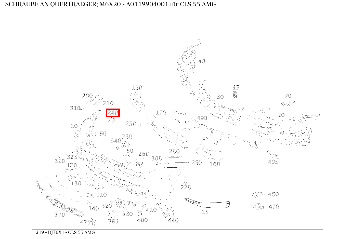 Schraube AN QUERTRAEGER; M6X20 CLS 55 AMG 219