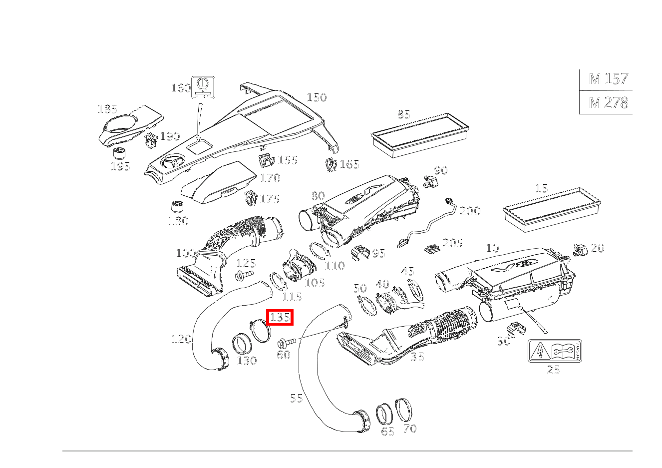 Schlauchschelle REINLUFTLEITUNG AN LADER, RECHTS; 60-80 MM S 500 Cabriolet 217