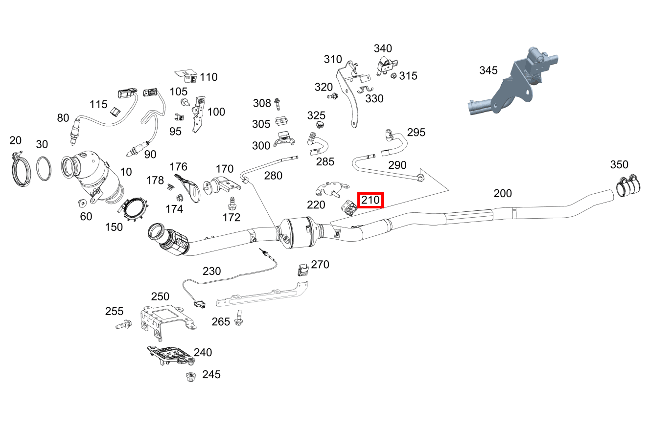 Aufhängering Aufhängung Nachschalldämpfer GLE 350 e 4MATIC Coupé 167 Aufhängering Aufhängung Nachschalldämpfer GLE 350 e 4MATIC Coupé 167