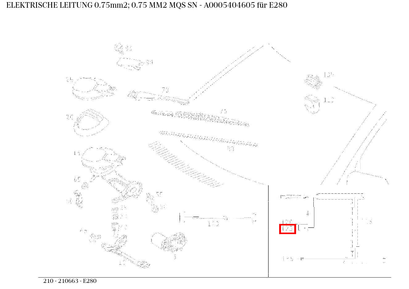 Elektrische Leitung 0.75mm2; 0.75 MM2 MQS SN E280 210 Elektrische Leitung 0.75mm2; 0.75 MM2 MQS SN E280 210