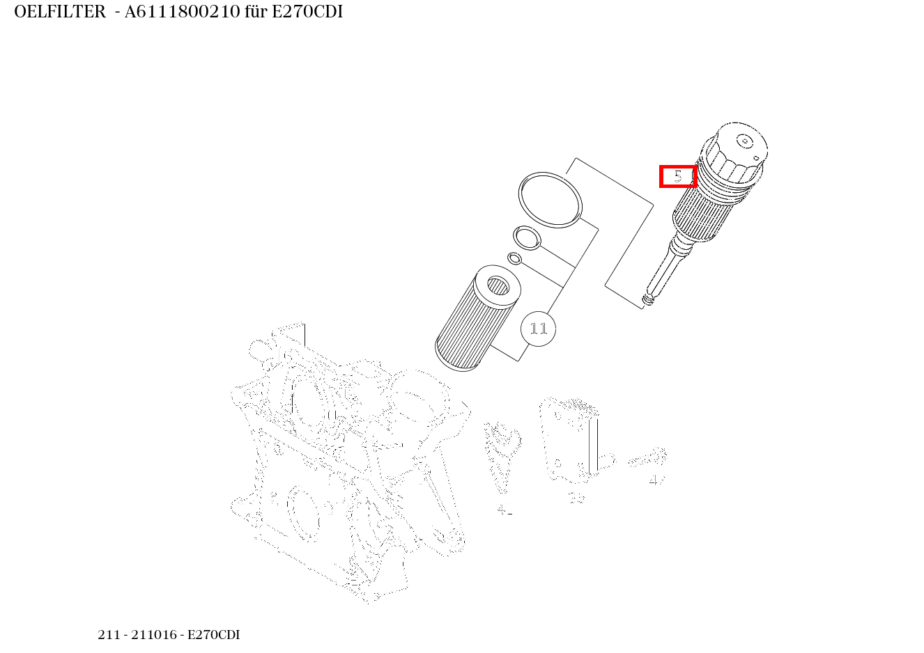 Ölfilter E270CDI 211 Ölfilter E270CDI 211
