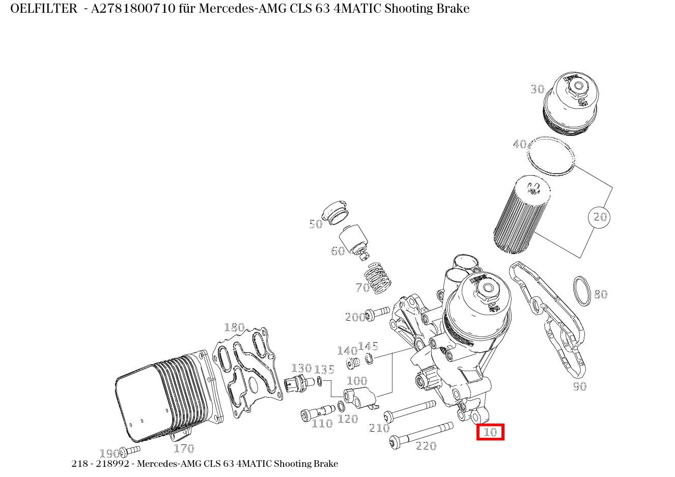 Ölfilter Mercedes-AMG CLS 63 4MATIC Shooting Brake 218