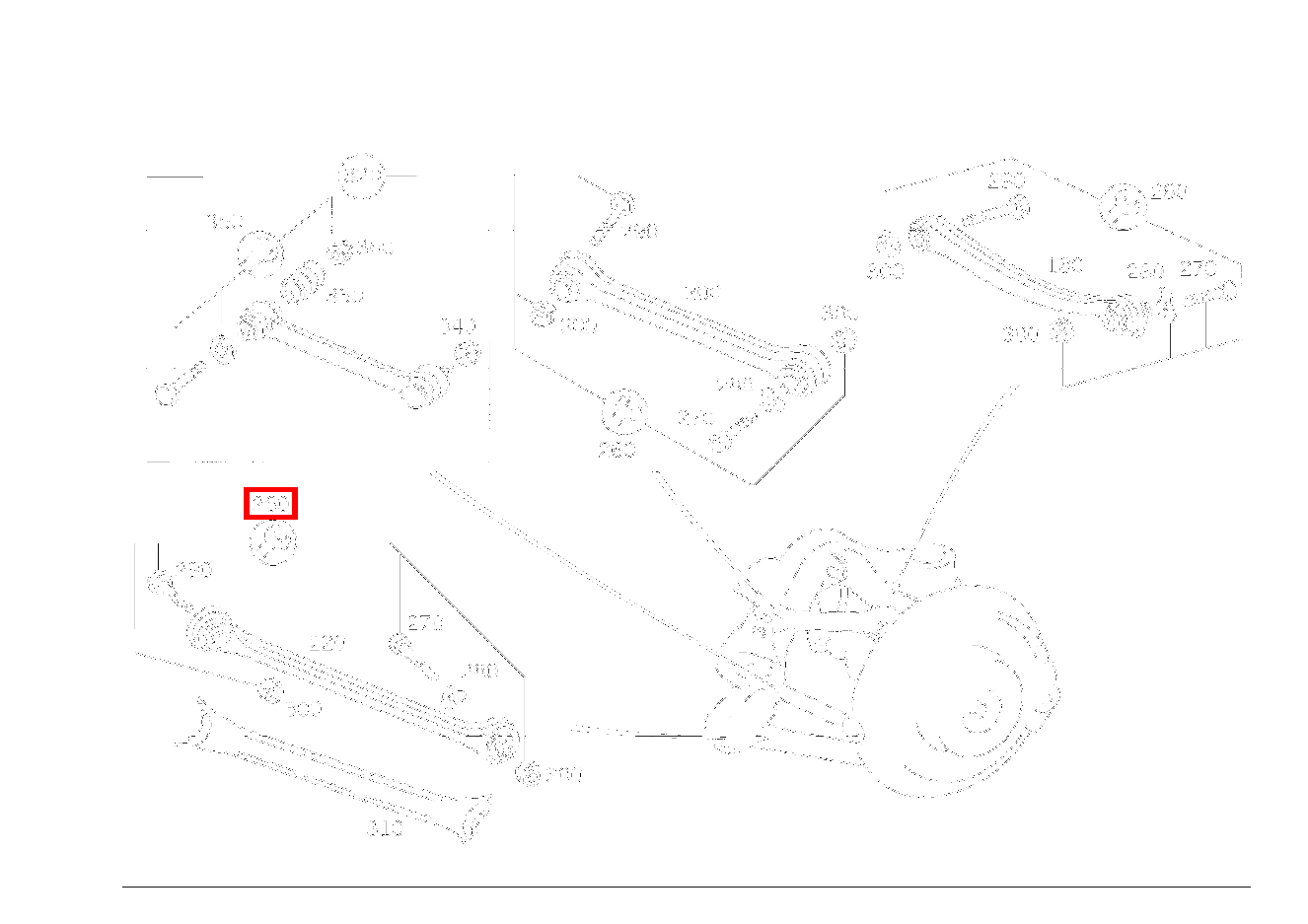 TEILESATZ ZUGSTREBE BEFESTIGUNGSTEILE SL 600 Roadster mit Automatik 129