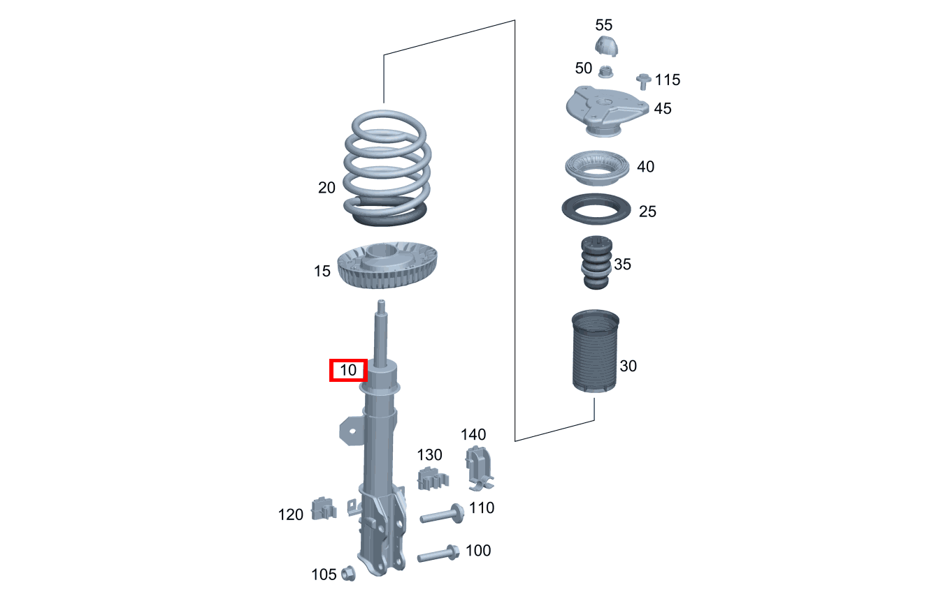 Federbein Links und rechts Vito 116 CDI Mixto Lang 460 Federbein Links und rechts Vito 116 CDI Mixto Lang 460