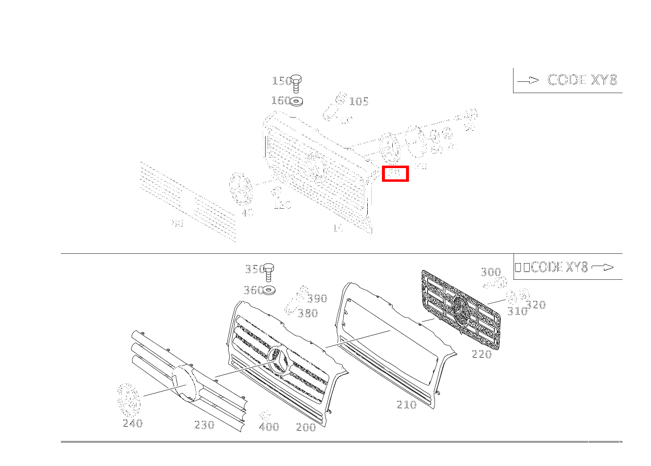 Einlage BEFESTIGUNG FIRMENZEICHEN G 400CDI 4X4 2850 463