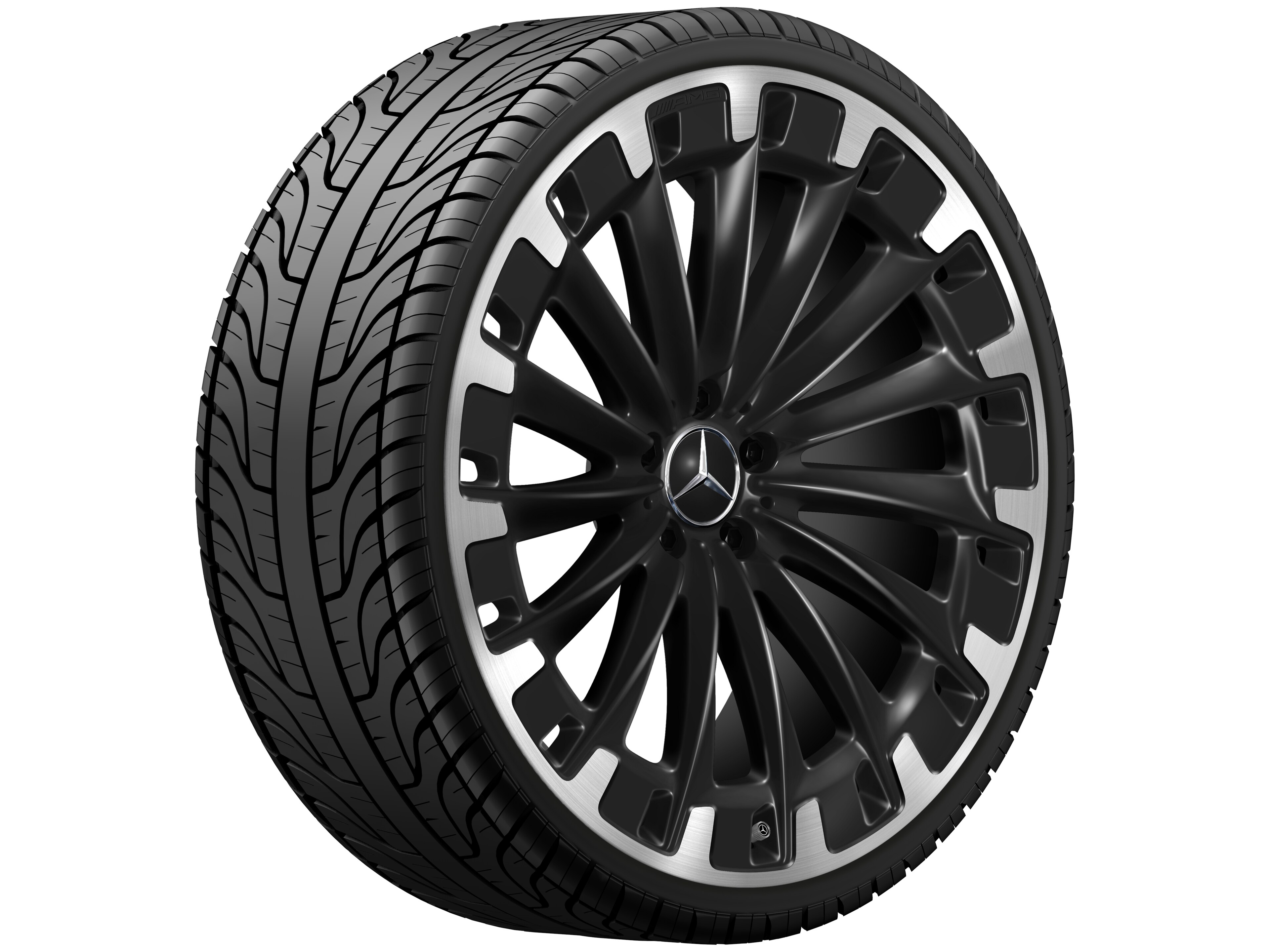 Mercedes-Benz -  AMG Vielspeichen-Rad, 22 Zoll, 9,5 J x 22 ET 41,5, schwarz, glanzgedreht