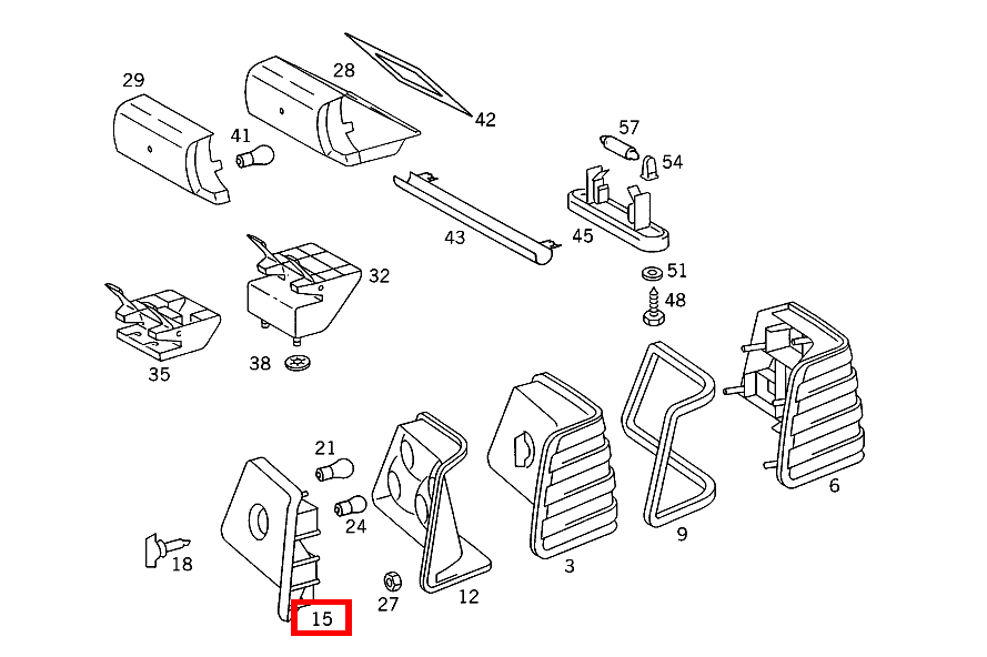 Lampenträger LINKS 300 E 4MATIC 124