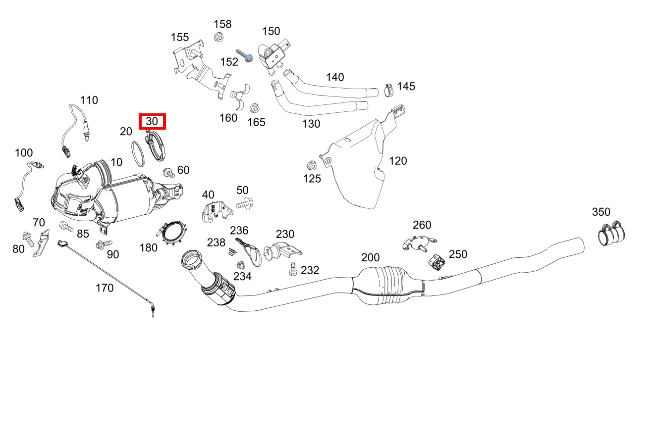 PROFILSCHELLE ABGASANLAGE Auspuffanlage an Turbolader GLS 450 4MATIC 167