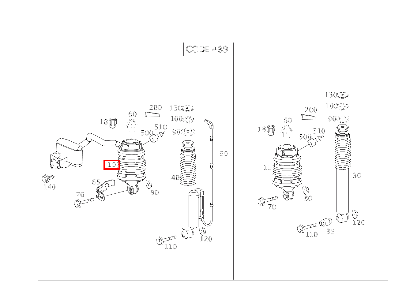 Federbalg HINTEN RECHTS E 500/550 4MATIC 211 Federbalg HINTEN RECHTS E 500/550 4MATIC 211