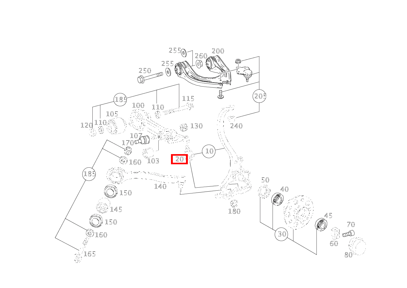 TRAGGELENK LINKS UND RECHTS E 220 CDI T-Modell 212 TRAGGELENK LINKS UND RECHTS E 220 CDI T-Modell 212
