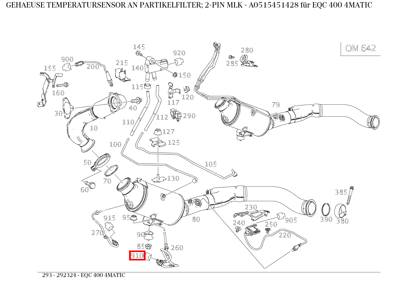 Gehäuse TEMPERATURSENSOR AN PARTIKELFILTER; 2-PIN MLK EQC 400 4MATIC 293 Gehäuse TEMPERATURSENSOR AN PARTIKELFILTER; 2-PIN MLK EQC 400 4MATIC 293