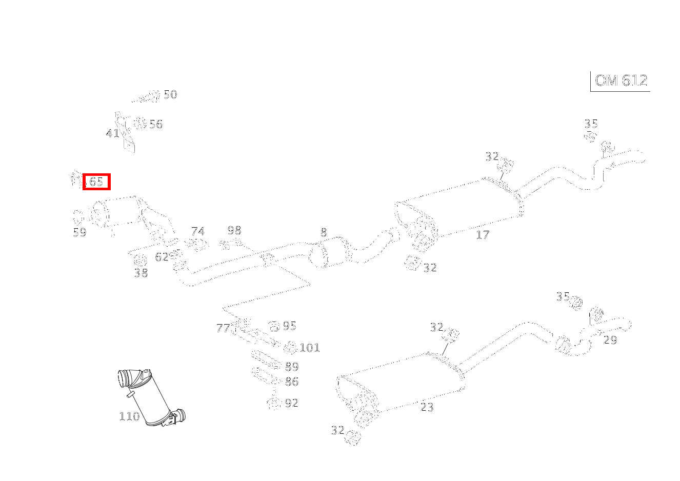 Feder VORKATALYSATOR AN TURBOLADER VW T4 MULTIVAN 163