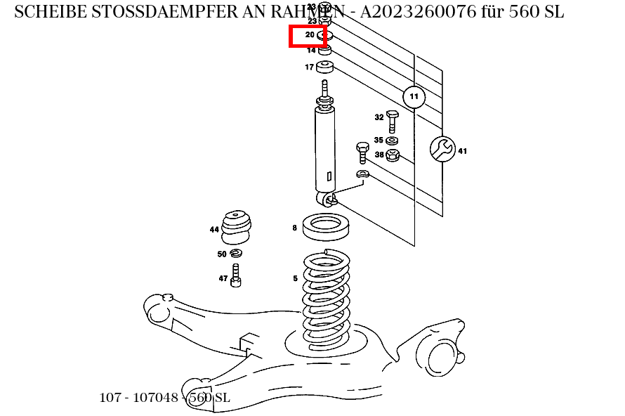 Scheibe STOSSDAEMPFER AN RAHMEN 560 SL 107