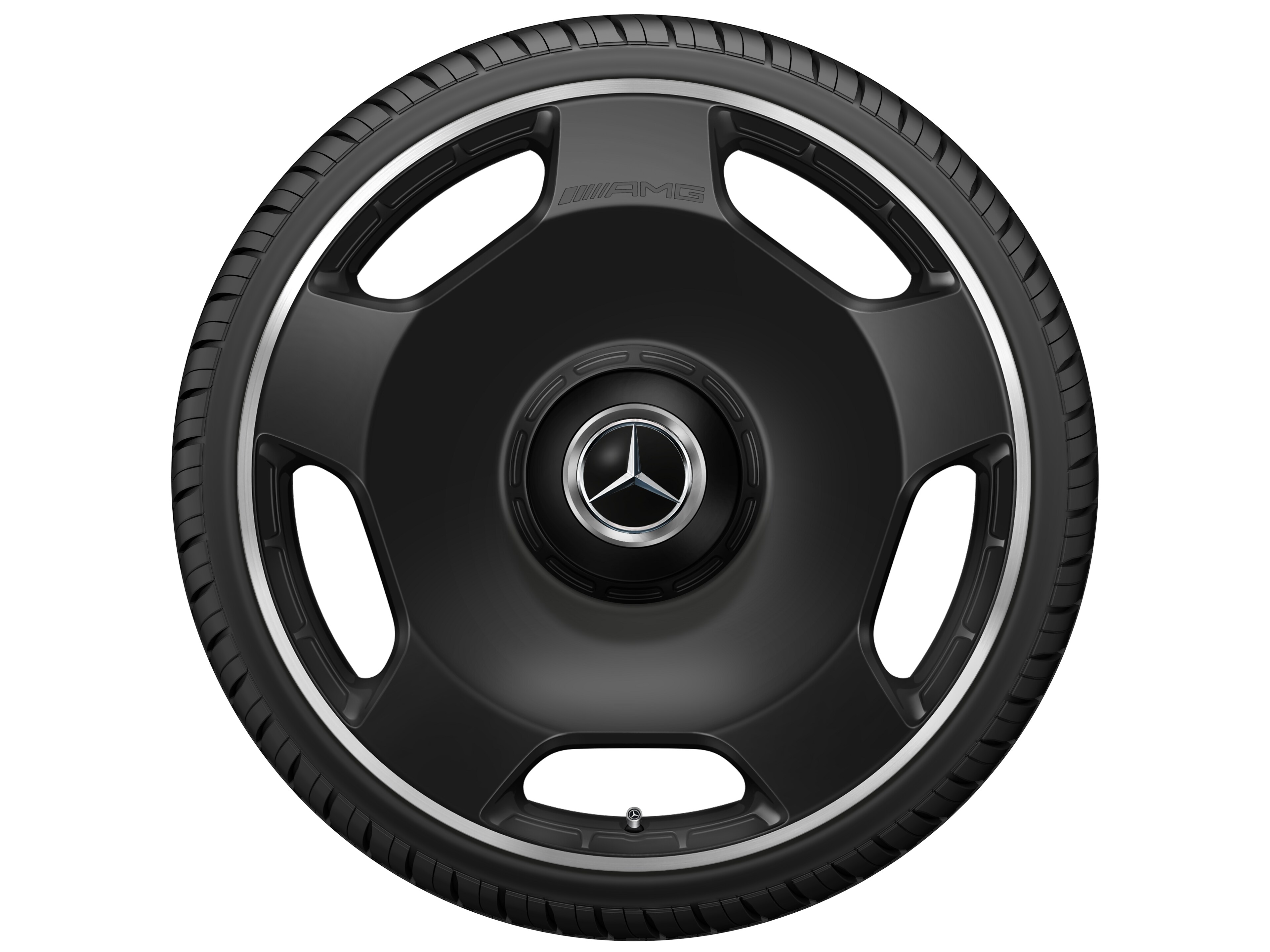 Mercedes-Benz - AMG Schmiederad im 5-Loch Design, 58,4 cm (23 Zoll), Felgenhorn glanzgedreht 11,5 J x 23 ET 47, schwarz matt