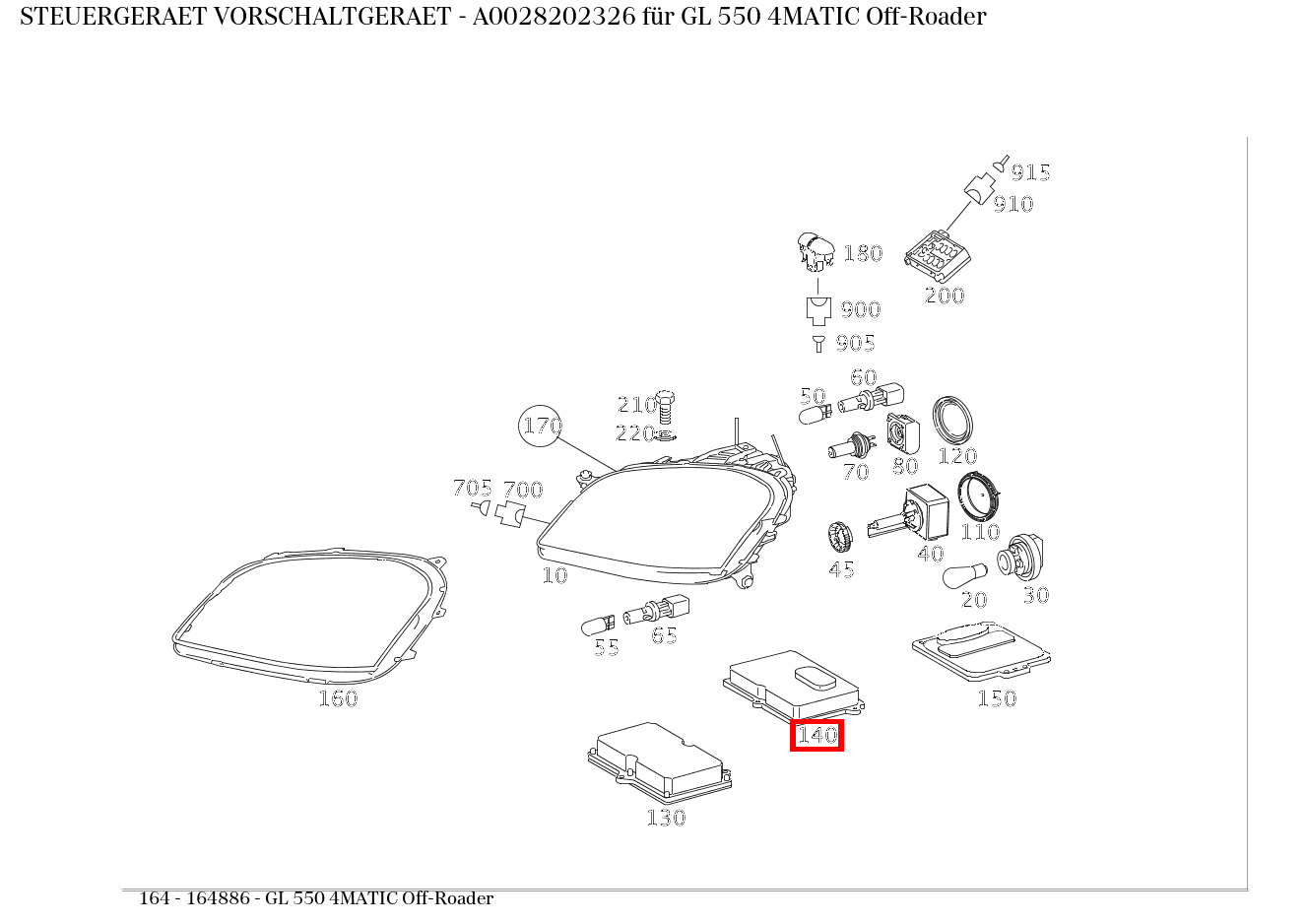 STEUERGERAET VORSCHALTGERAET GL 550 4MATIC Off-Roader 164 STEUERGERAET VORSCHALTGERAET GL 550 4MATIC Off-Roader 164