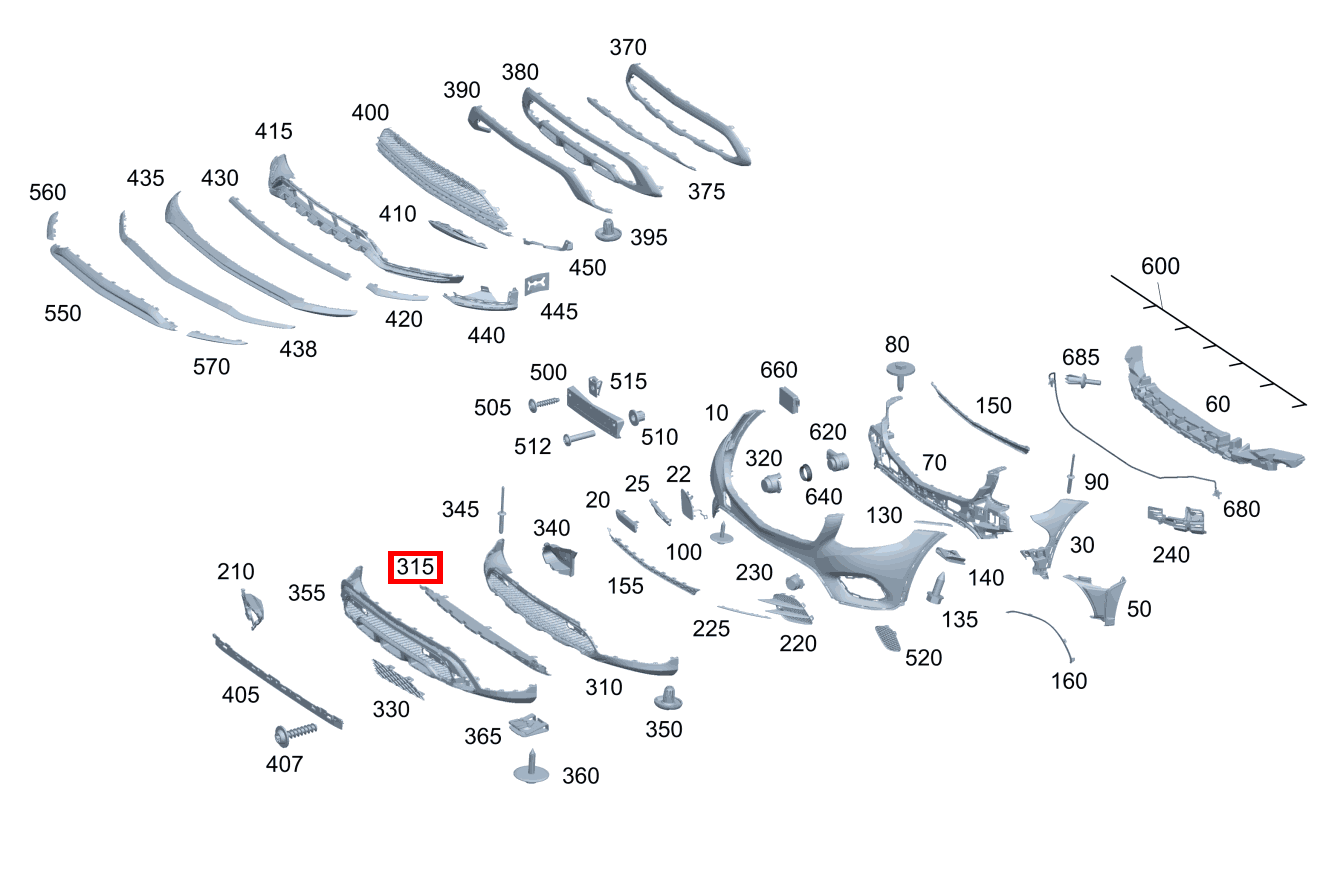 Grundtäger Stossfänger Stoßfänger unten Mercedes-AMG GLC 63 S 4MATIC+ Coupé 253 Grundtäger Stossfänger Stoßfänger unten Mercedes-AMG GLC 63 S 4MATIC+ Coupé 253
