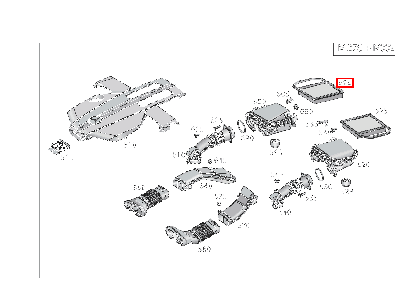Luftfiltereinsatz RECHTS ML/GLE 400 4MATIC 166