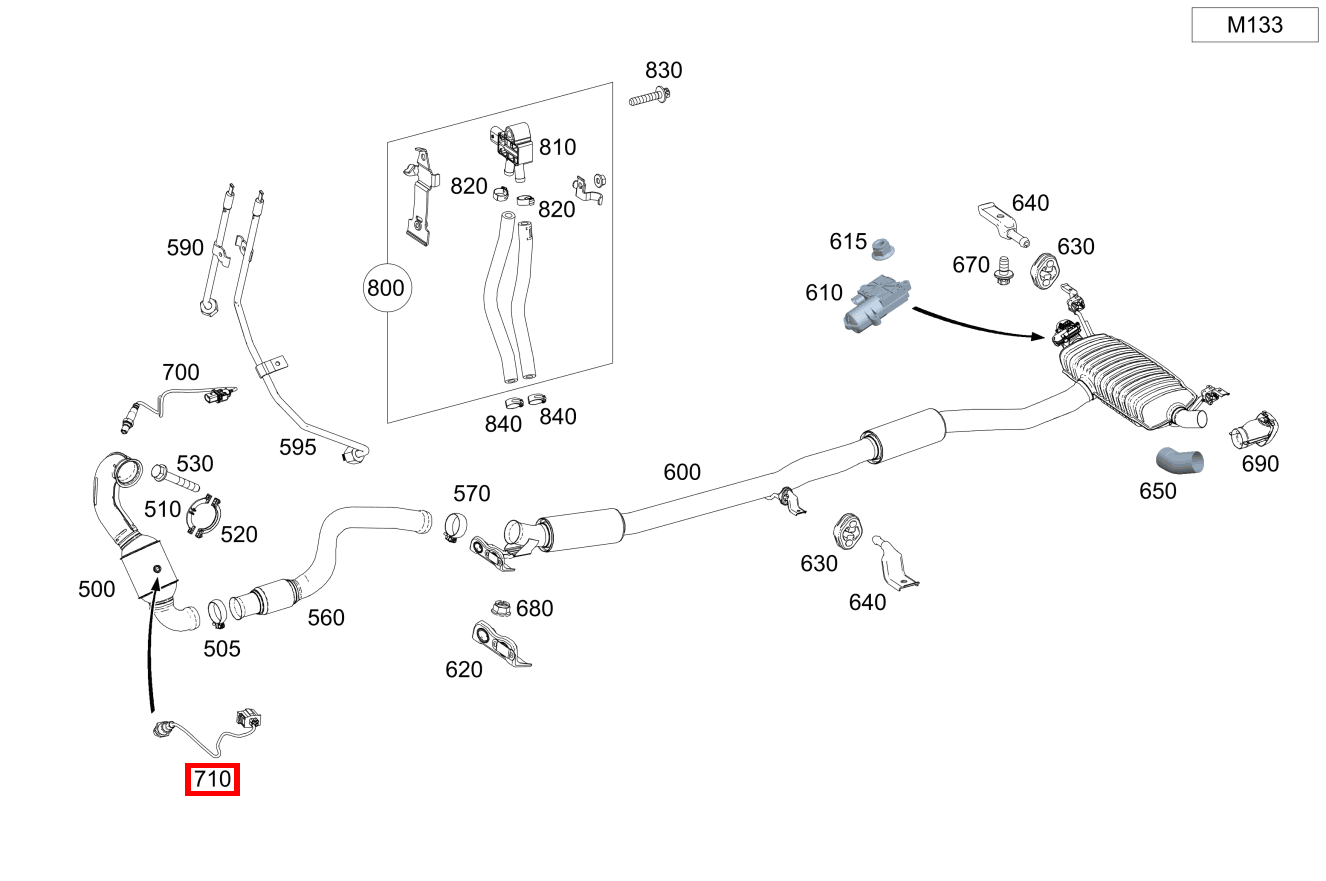 Lambdasonde Diagnosesonde nach Katalysator Mercedes-AMG GLA 45 4MATIC Sport Utility Vehicle 156