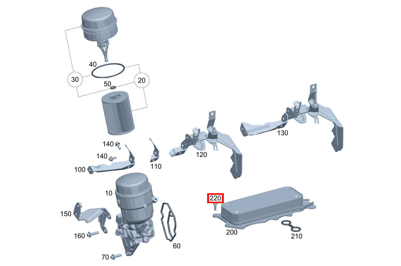 Sechsrundschraube Ölkühler an Zylinderkurbelgehäuse; M6X19 GLS 350 d 4MATIC 166